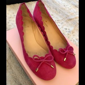 Hot Pink Kate Spade Benice Suede Block Heels